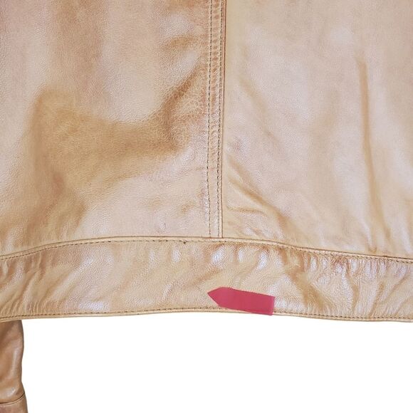 INFINITY LEATHER Mandarin Collar Retro Style Biker Leather Jacket Size L - Picture 13 of 16